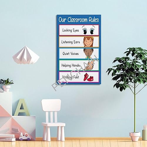Miniatura 9 de Póster de aula, reglas de aula preescolar, reglas del aula, póster para habitación estética, pósteres e impresiones sobre lienzo, póster artístico