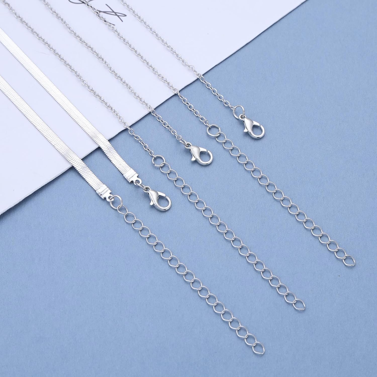 Boho Layered Silver Coin Necklace Hollow Star Pendant Necklace Round Disc Choker Necklace Layering Herringbone Chain Necklace Jewelry for Women - Image 6