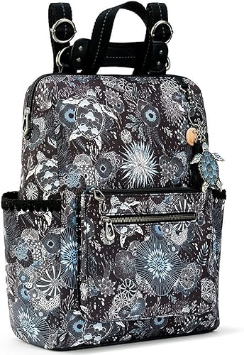 Miniatura 9 de Sakroots Mochila Loyola para mujer en sarga ecológica, correa cruzada ajustable, bolsa multifuncional con compartimento para portátil, bolso