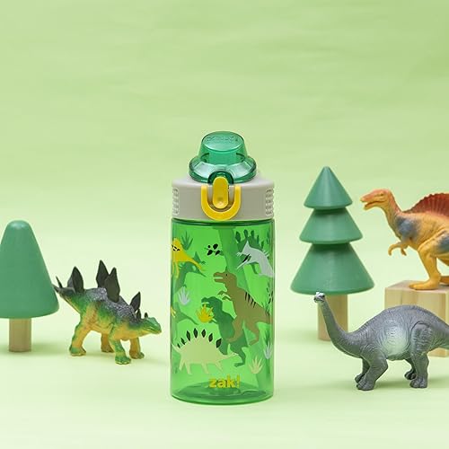 Miniatura 45 de Zak Designs Botella de agua de Paw Patrol, plástico sólido, 16 oz, pajilla, asa, cubierta de boquilla emergente contra fugas