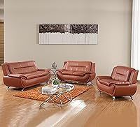 Vista 18 de Juego de sofá de piel sintética para sala de estar, muebles de sala de estar, juego de sofá moderno con sofá de 3 plazas y sofá biplaza