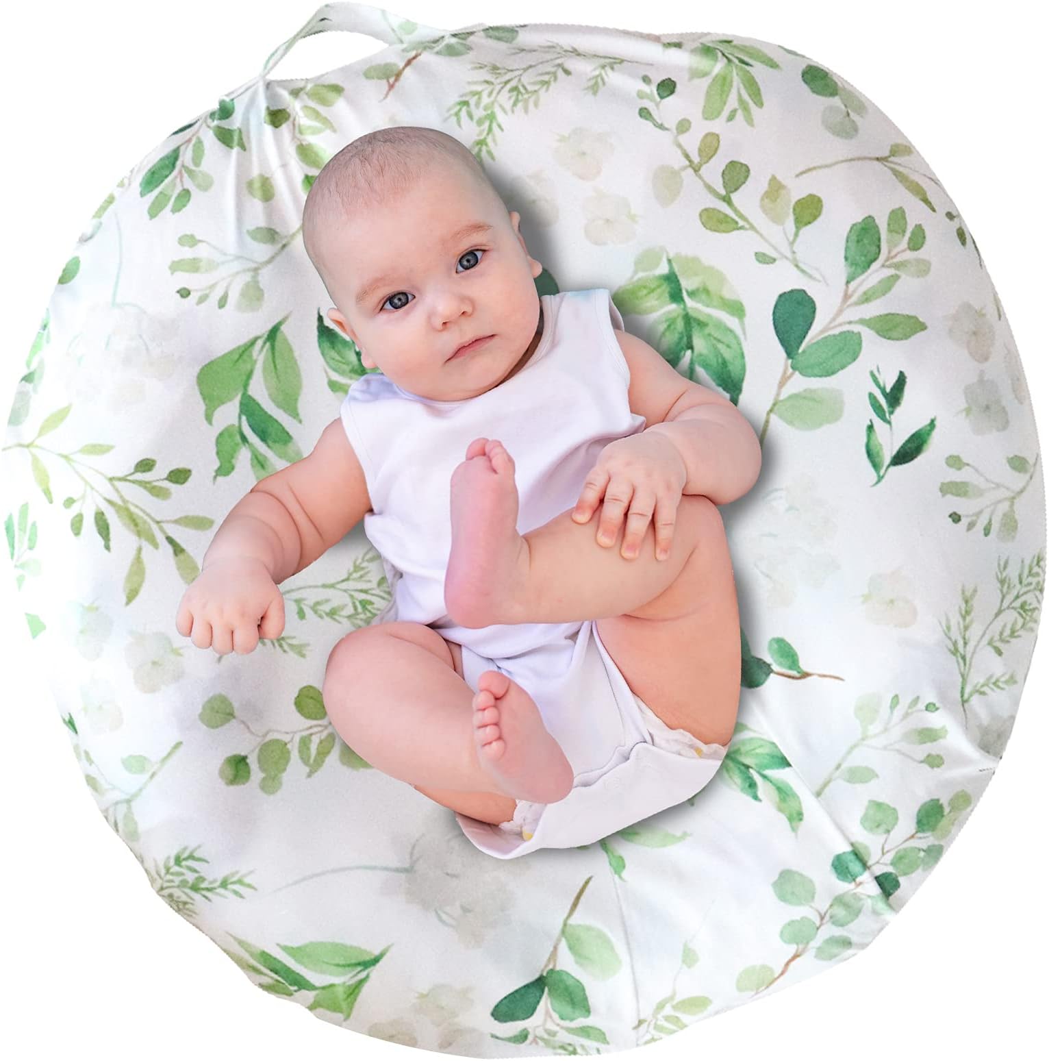 TANOFARGreen Leaf Lounger Cover for Newborn, Breathable & Reusable Removable Slipcover for Baby, Snugly Fit