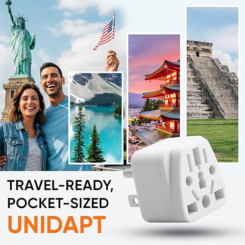 Miniatura 6 de Adaptador de enchufe de viaje de EE. UU., Unidapt EUReino UnidoAUCNJPAsiaItaliaBrasil a Estados Unidos tipo B, enchufe de pared de Estados Unidos