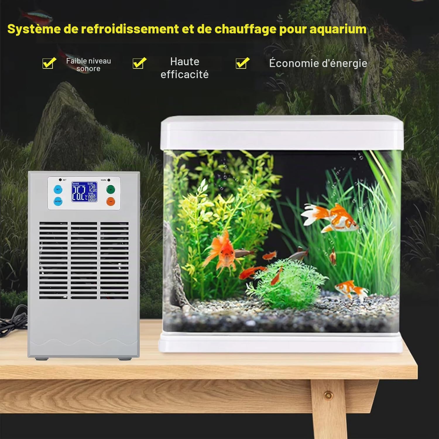 Qcwwy Refroidisseur D'aquarium Smart Electric Chiller Abs (Prise UE Pompe EU Plug 220V)