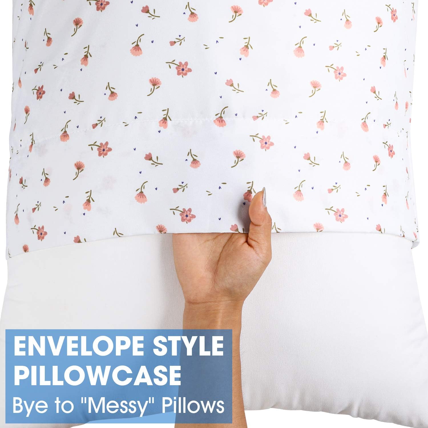 BYSURE Hotel Luxury Printed Bed Sheets Set 6 Piece (Queen, Floral-Pink) - Super Soft 1800 Thread Count 100% Microfiber Sheets with Deep Pockets, Wrinkle & Fade Resistant : Home & Kitchen