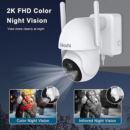 Miniatura 4 de Cámaras inalámbricas para seguridad en el hogar y al aire libre, cámaras de seguridad solar 2K FHD inalámbricas para exteriores de 355  PTZ, cámara