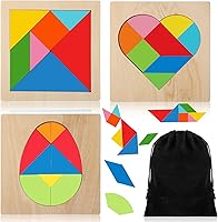Vista 11 de Yunsailing Paquete de 3 rompecabezas hexagonales de madera con bolsa de almacenamiento, bloques rusos de madera, rompecabezas geométrico