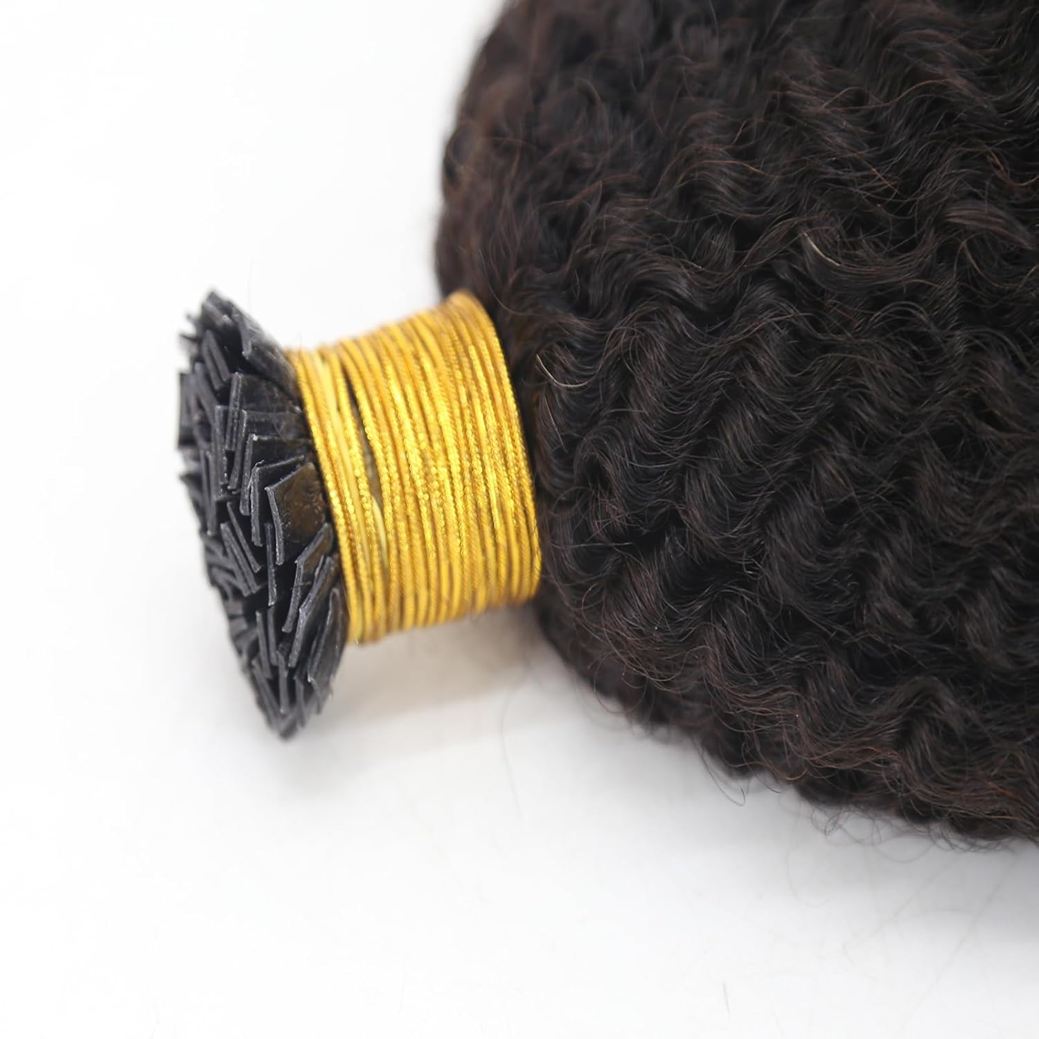 ZigZag Hair Afro Kinky Curly Flat Tip Human Hair Extensions 4B 4C Flat Tip Keratin Hair Extensions 100strands Hair Extensions Fusion Human Hair Natural Color (4B 4C, 20 Inch)