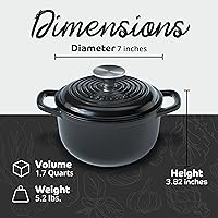 Vista 54 de Segretto Cookware Enameled Dutch Oven Pot with Lid Rosso (Gradient Red) 1.7 Quarts Cast Iron Dutch Oven with Handle 1.7 qt Enamel Small Cast Iron