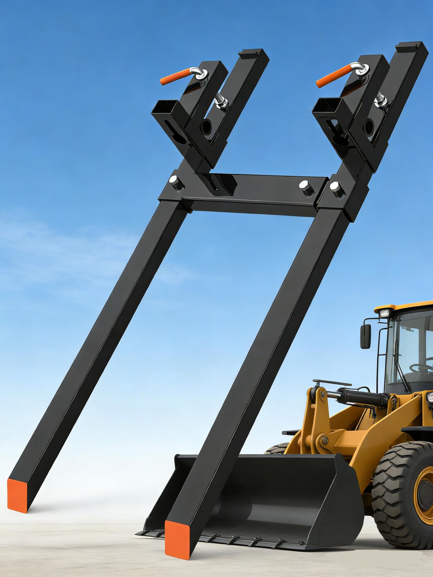 Heavy Duty Pallet Forks, 6000 Lbs Clamp on Pallet Forks for Tractor Attachments, Skid Steer, Loader Bucket 77" Total Length Quick Attach Skid Steer