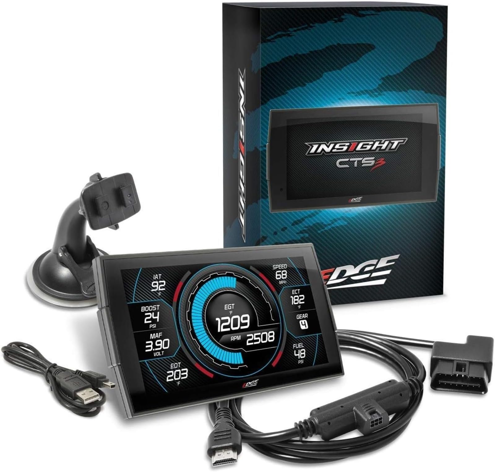 Edge Insight CTS3 Digital Gauge, Compatible with 1996 & Up OBD-II Vehicles, 84130-3