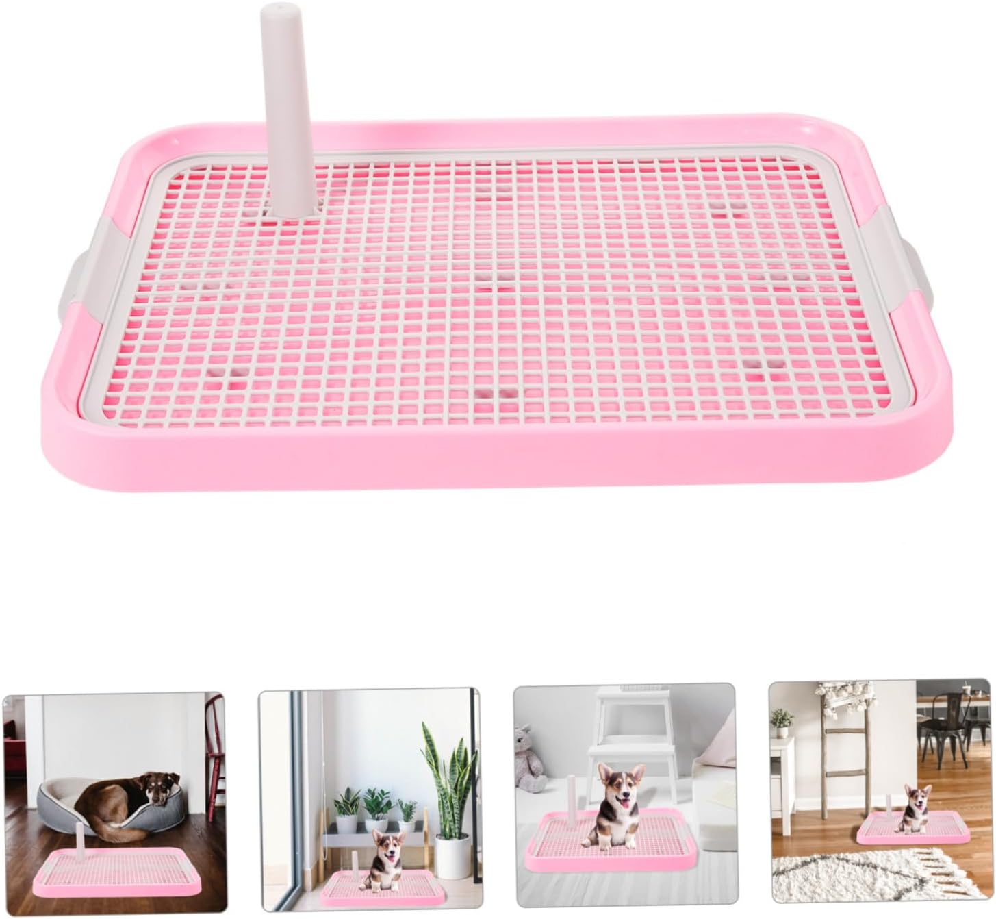 Kisangel Dog Toilet for Small Dogs Training Puppy Tray Raised Edges Leak- Plastic Potty