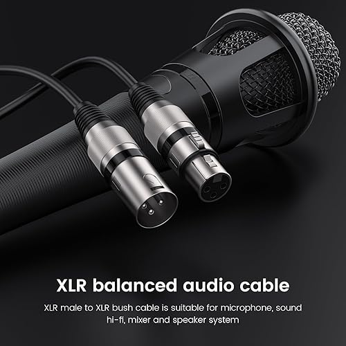 Miniatura 2 de MOSWAG Cable XLR de 6.6 pies6.6 ft de 3 pines equilibrado XLR macho a hembra, cable de micrófono con cancelación de ruido, cable de altavoz para