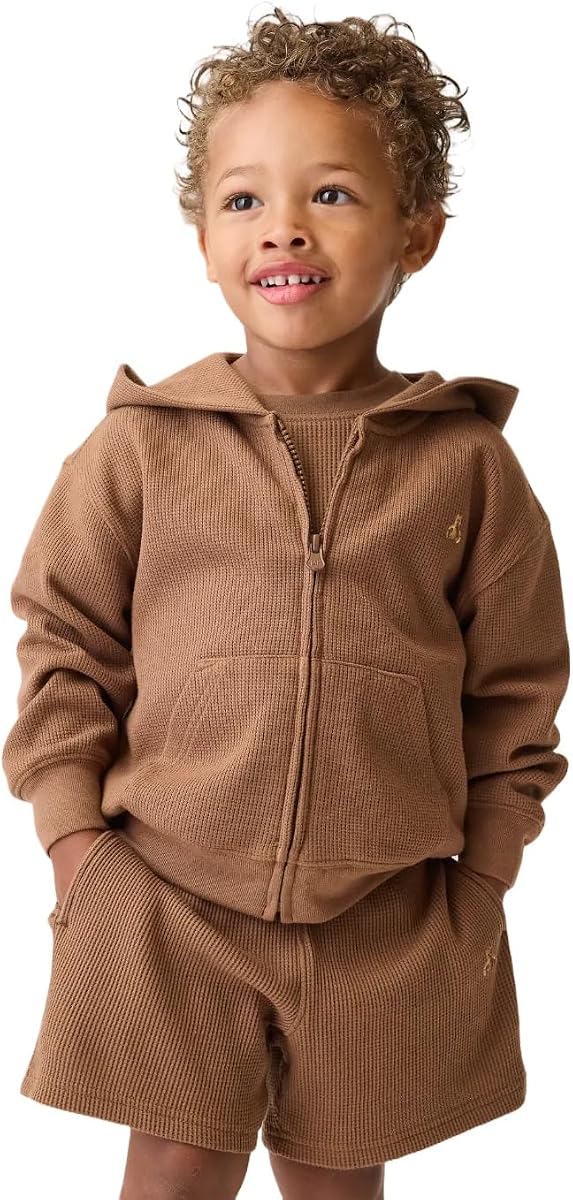 GAP Icon Waffle Sudadera con Capucha y Cremallera Completa para Bebés