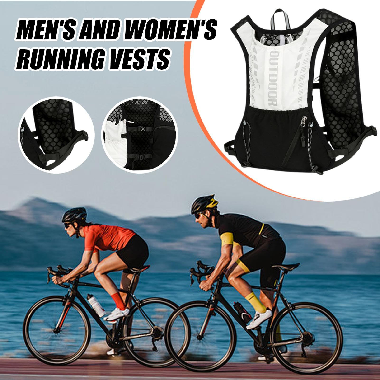 Gilet d'hydratation, pack de gilet d'hydratation - Sac à eau du pack d'hydratation | Fournitures sportives légères, réglables, randonnées en plein air, entraînement des sentiers, marche, jogging