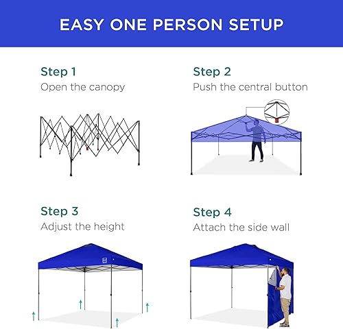 Miniatura 212 de Best Choice Products Carpa Toldo Desplegable de 10x10 pies para Instalación de 1 Persona, Refugio Portátil Instantáneo con Botón de 1 Toque