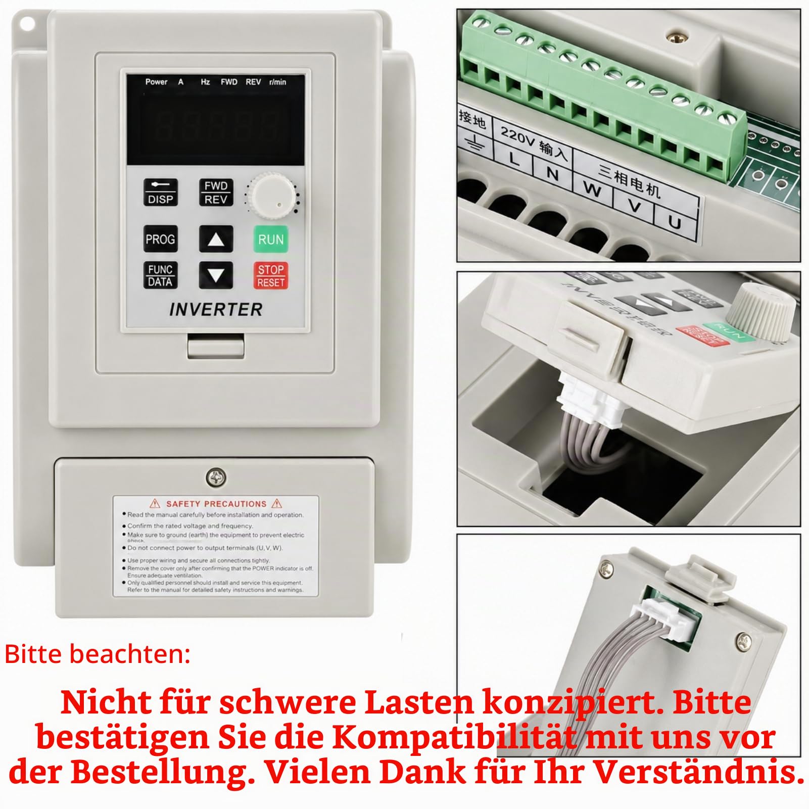 Jadeshay VFD Frequenzumrichter 2,2kW 220V 1 phasen Eingang 3 phasen Ausgang Frequenzumrichter Drehzahlregler 220v Motor VFD Wechselrichter