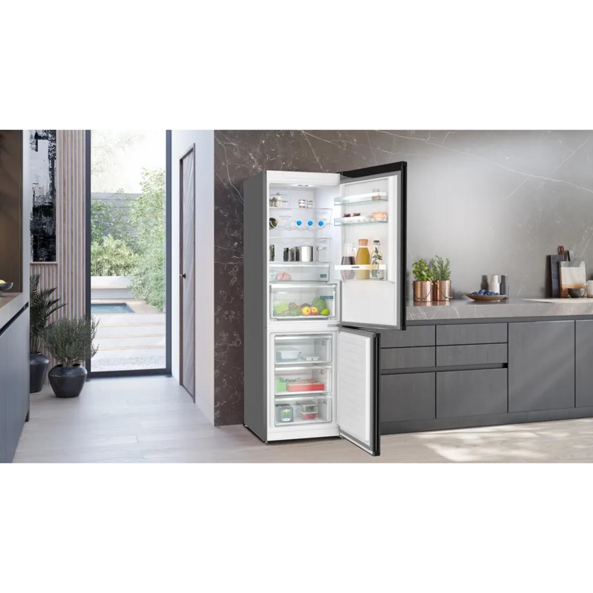 Siemens KG36NXXBF iQ300 lodówko-zamrażarka, 186 x 60 cm, chłodzenie 218 l + zamrażanie 103 l, noFrost, hyperFresh 0 stopni, superCooling – szybkie schładzanie świeżej żywności