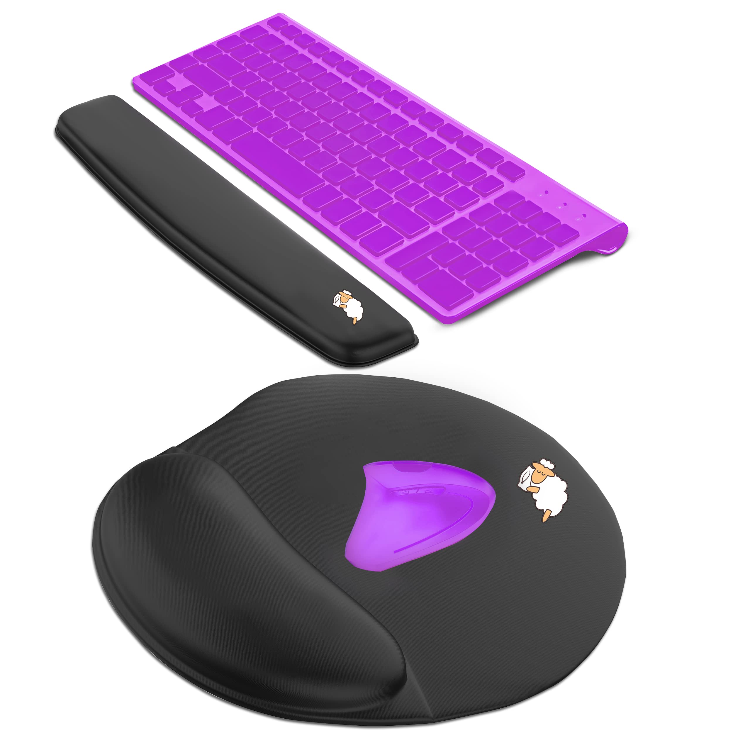 2pc Keyboard Wrist Rest Pad and Full Ergonomic Mouse Pad with Wrist