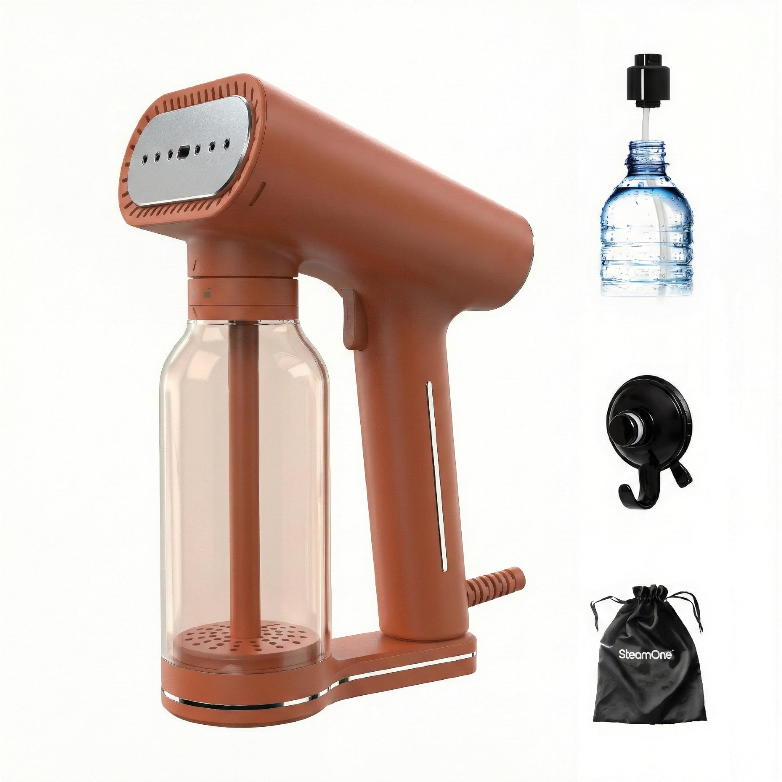 STEAMONE - Steamer Défroisseur à vapeur 2000W, 30g/min - Fer portatif - Capacité 400 ml - Élimine 99,99% d'impureté - Prêt en 30s - Cable 3m - Format compact - KARL XL - RUST400