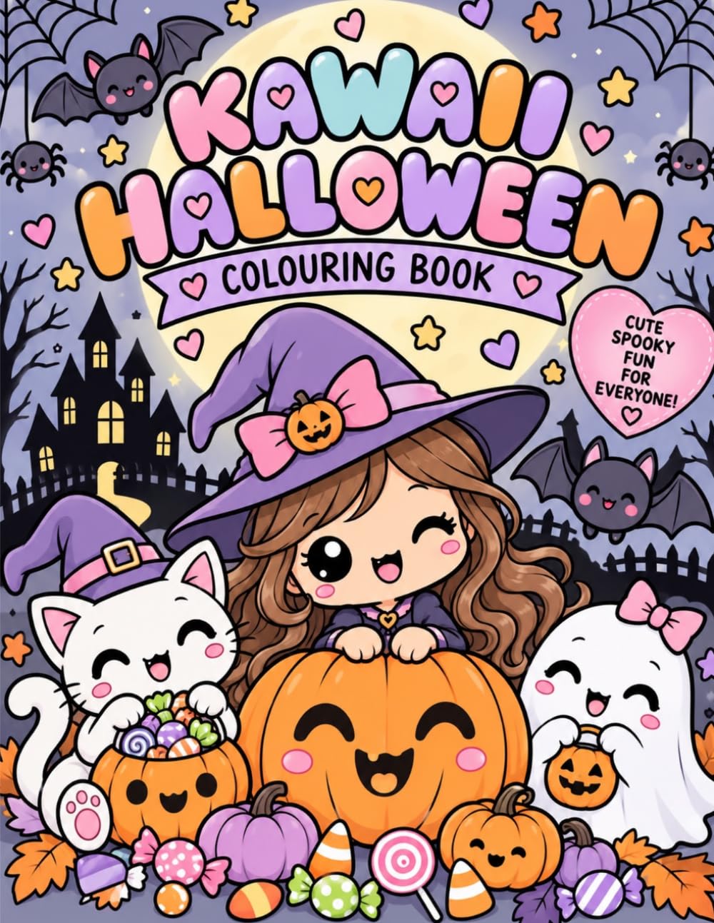 Kawaii Halloween colouring book