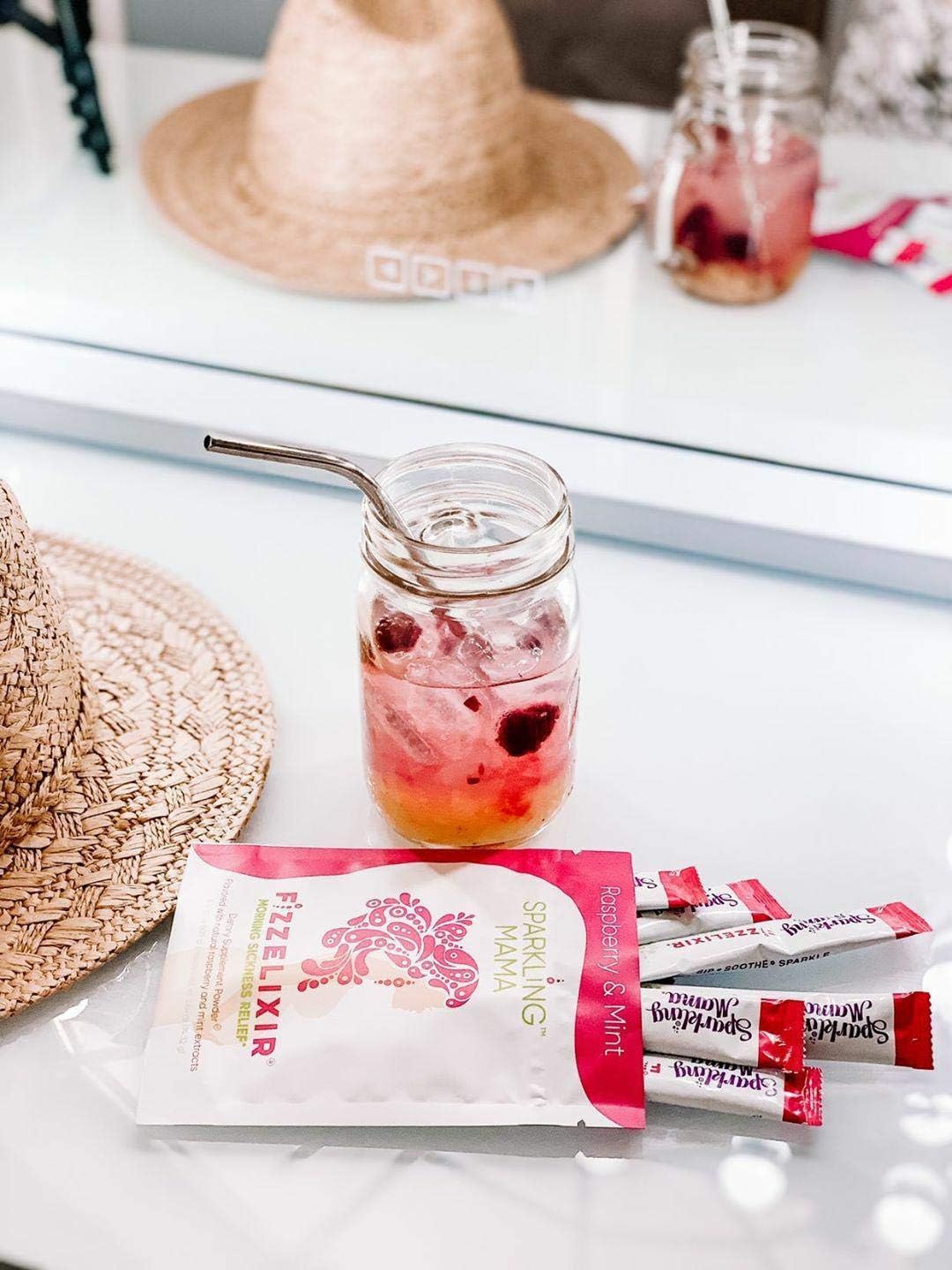 Morning Sickness and Nausea Support for Pregnancy, Drink Mix with Vitamin B6 and Magnesium, Raspberry and Mint Flavor