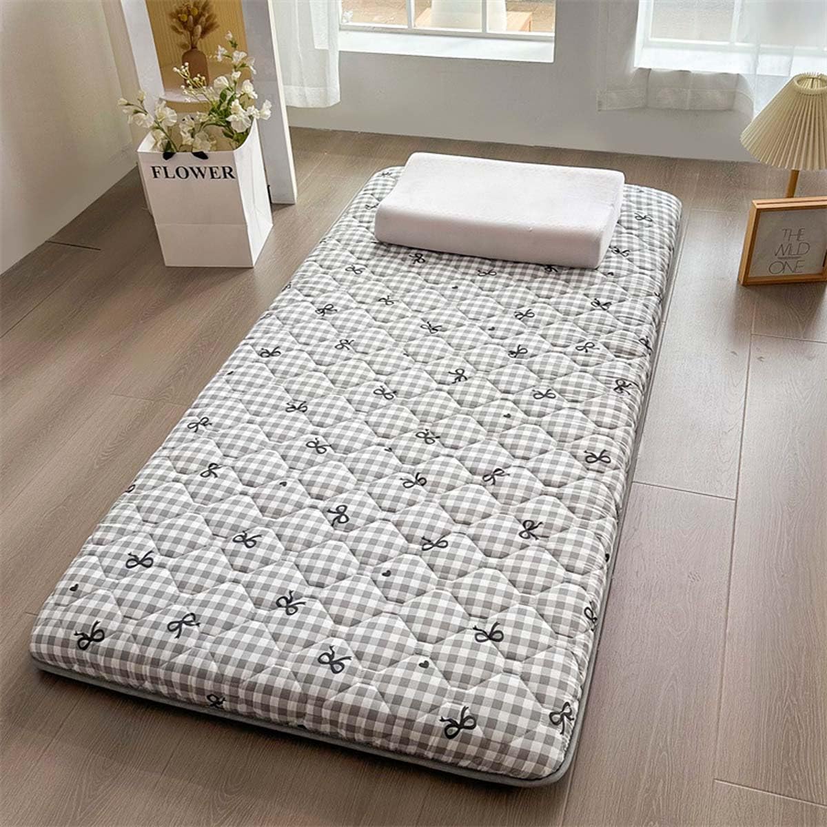 Danchen Japanische Futonmatratze, weiche Tatami-Bodenmatte für Erwachsene, tragbares faltbares Kissen für Camping und Auto, Gästematratze im Schlafsaal (90 x 200 cm, H)