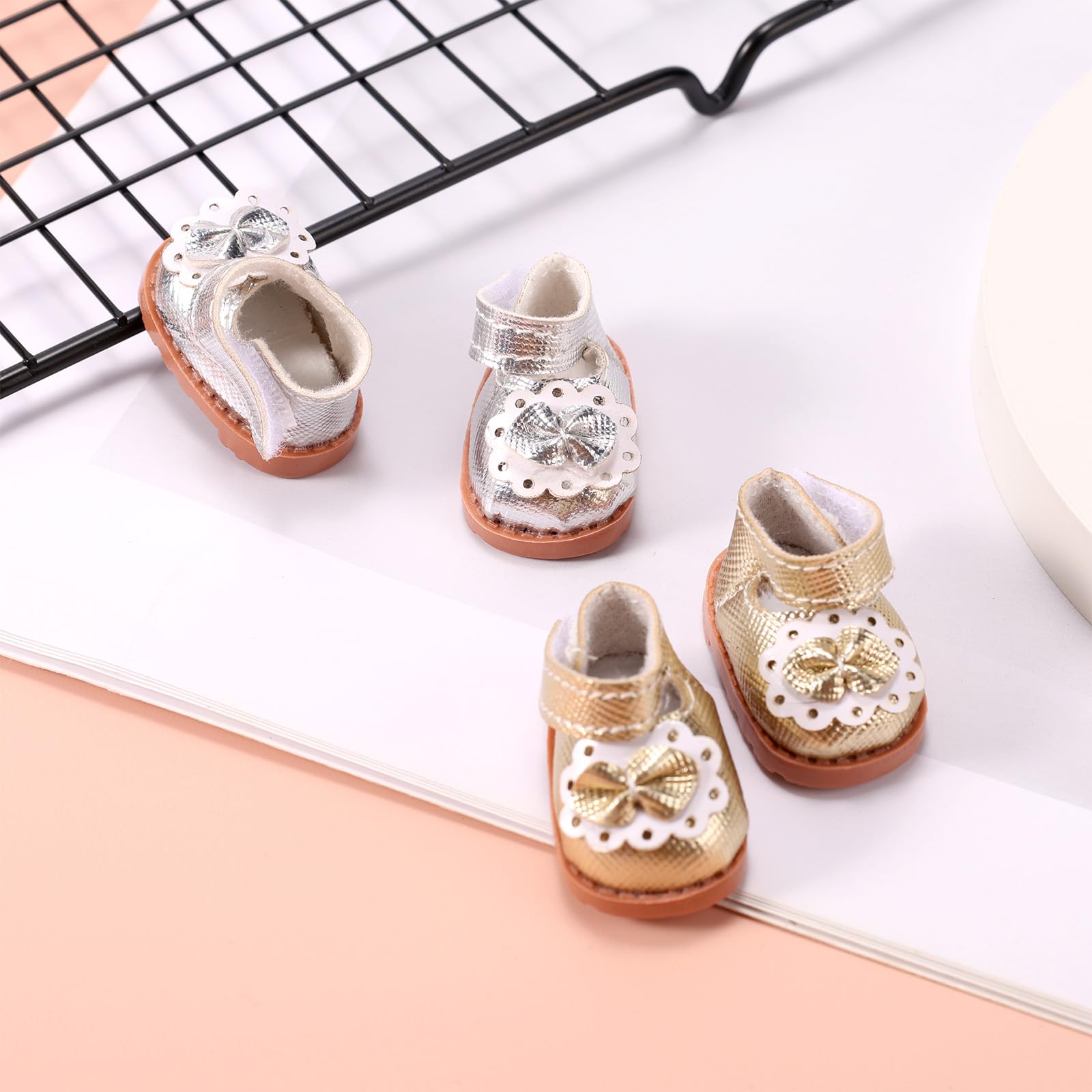 2 works Mini Doll Shoes for Dolls 2 Styles 6.69in Mini Doll Clothes Shoes Fashion Kawaii Canvas Sneaker for Toy Outfit Accessories - Image 3