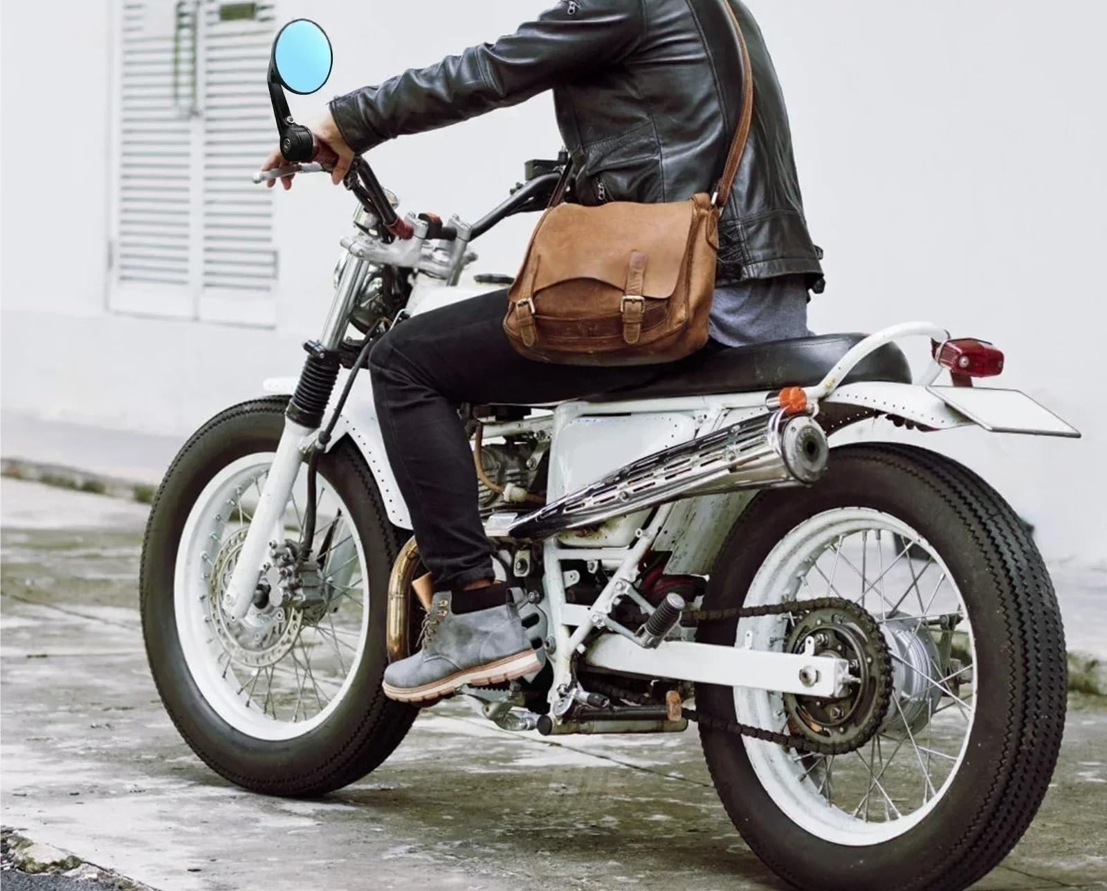 Lusterko Wsteczne Motocykla Moto Lusterko końcówkowe kierownicy | Okrągły 7/8 22MM uniwersalny zmodyfikowany koniec kierownicy z pełnym kątem