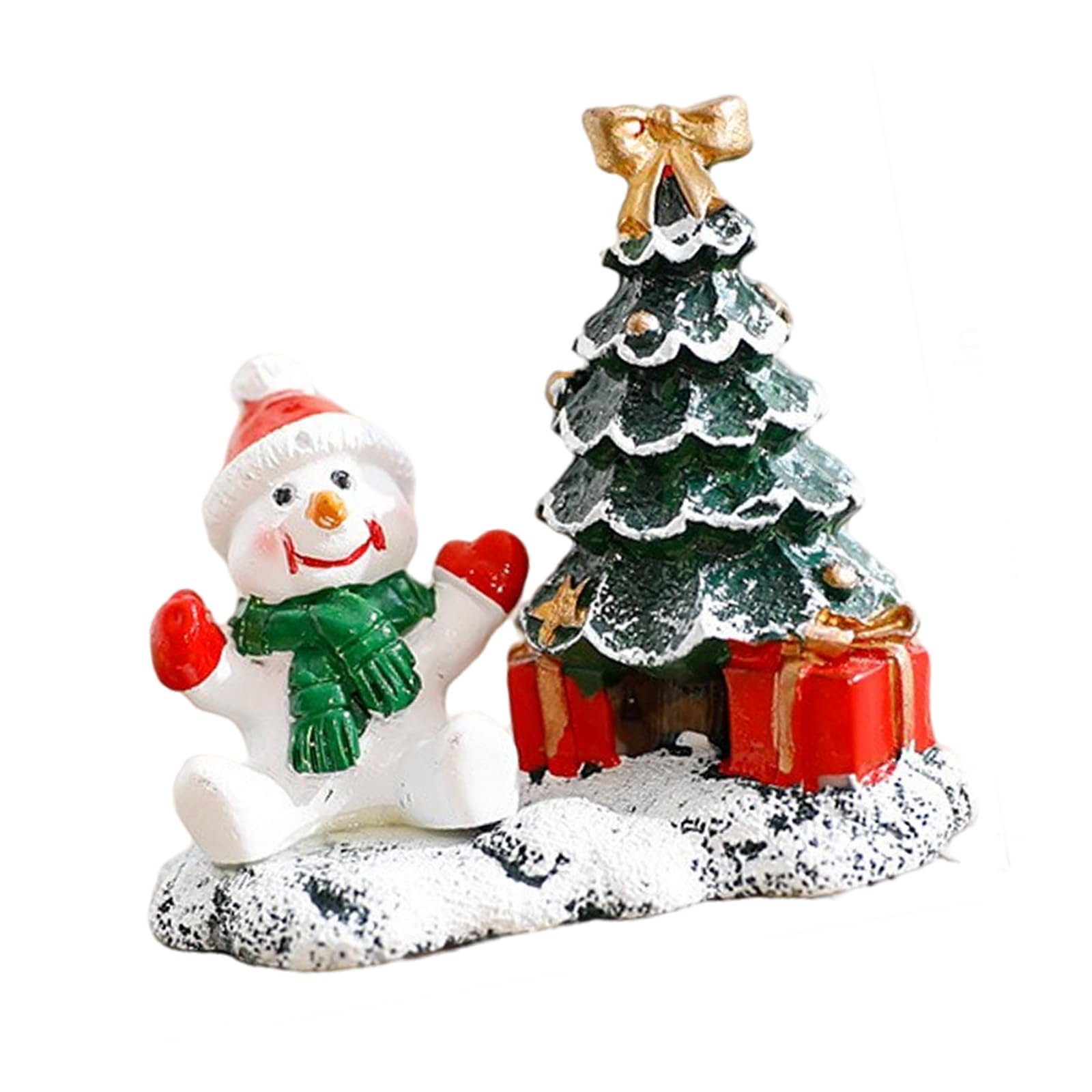 Hsioluted Christmas Cottage Ornament Snowman/Deer/Santa Village Shelf Display Decoration Miniature Landscape Centerpiece Tabletop Christmas Village Collectible