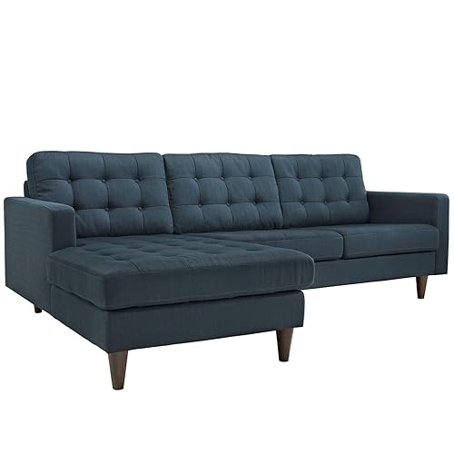 Modway Empress Mid-Century Modern Upholstered Fabric Left-Arm Facing Sectional Sofa