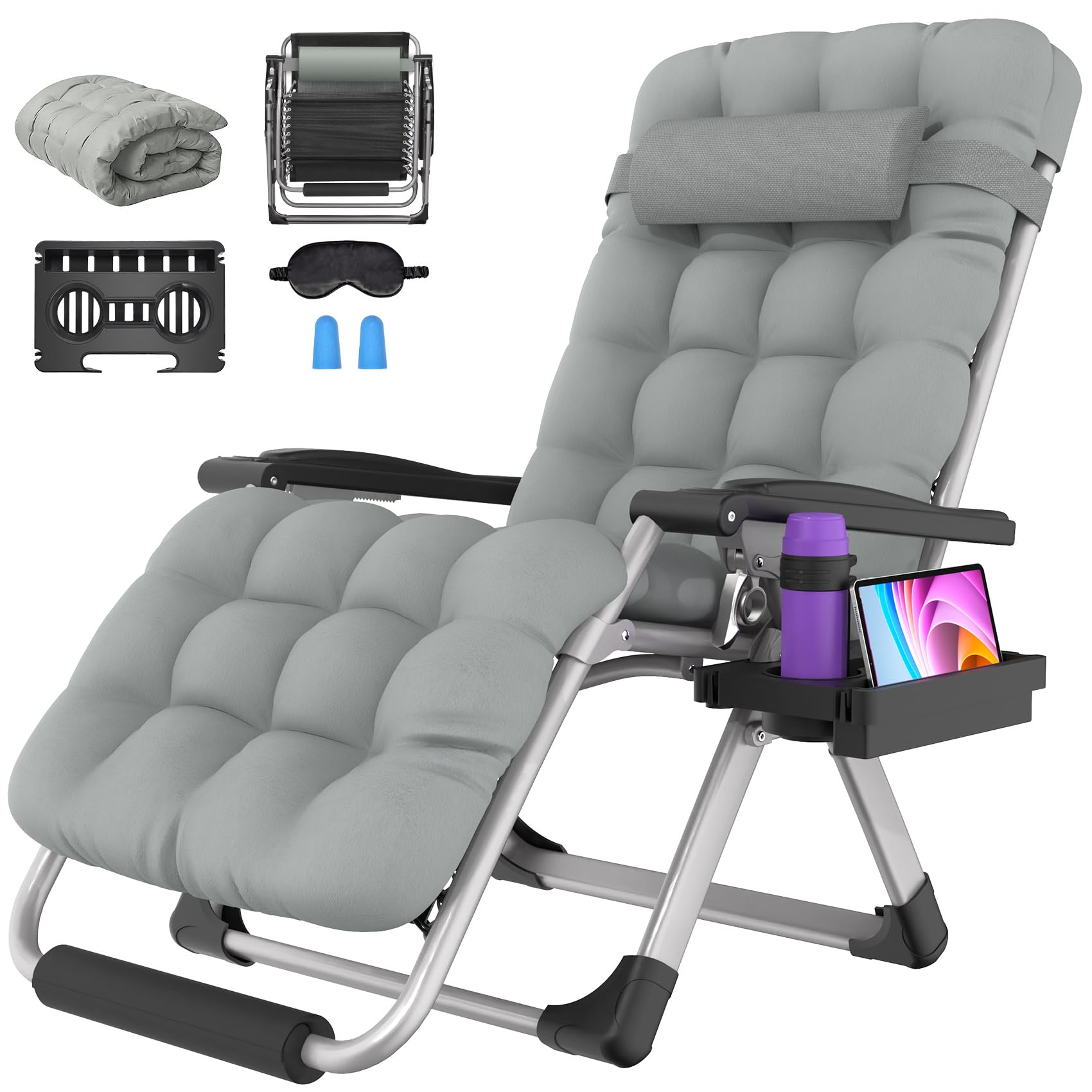 Suteck Oversized Zero Gravity Chair, 500LBS 29In XL Outdoor Recliner Chairs
