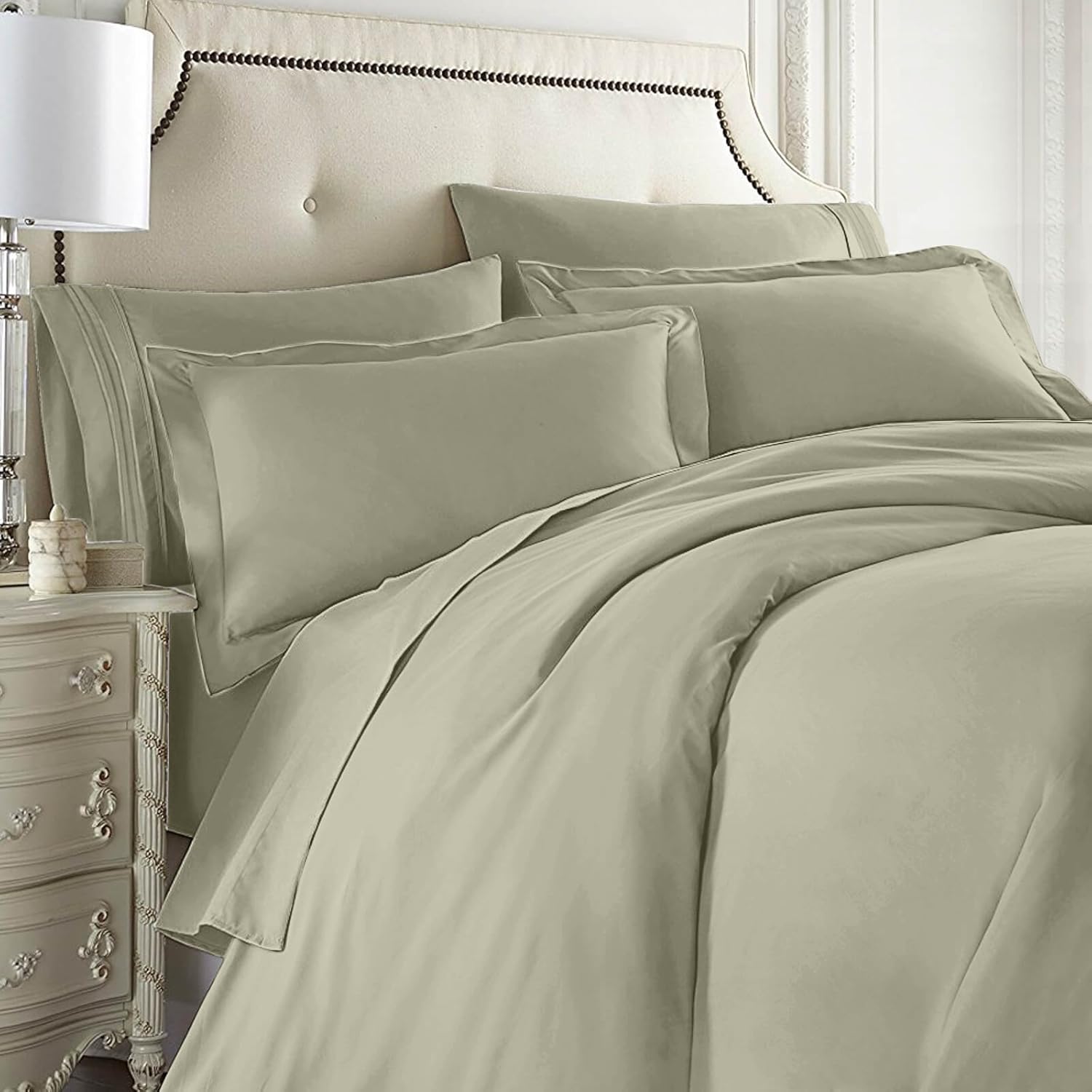Nestl Duvet Cover Set Sage Green Double Brushed