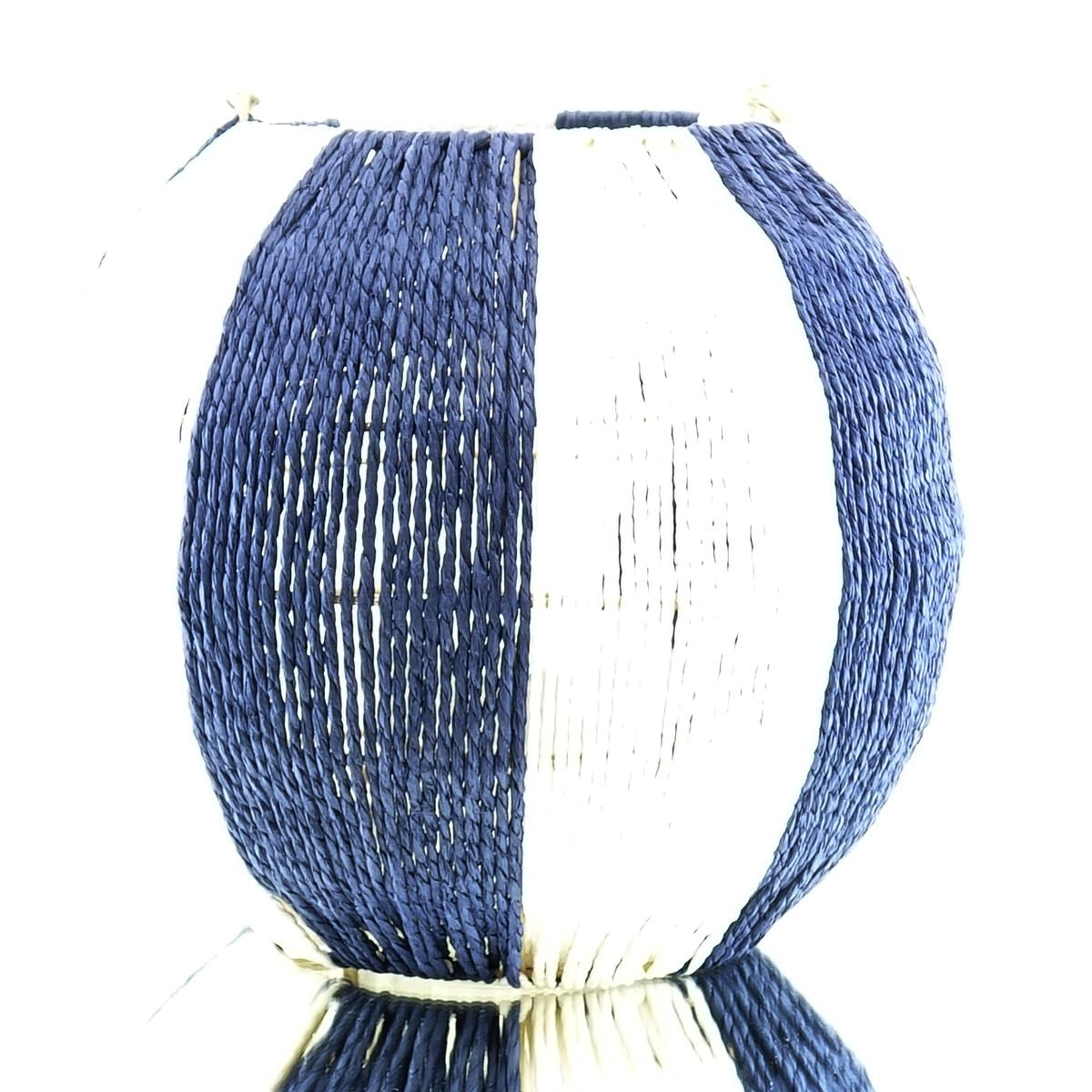 VAN DER LEEDEN Laterne Kugel Blau & Weiß Ø 35 cm Höhe 31 cm - Papierseil & Metall