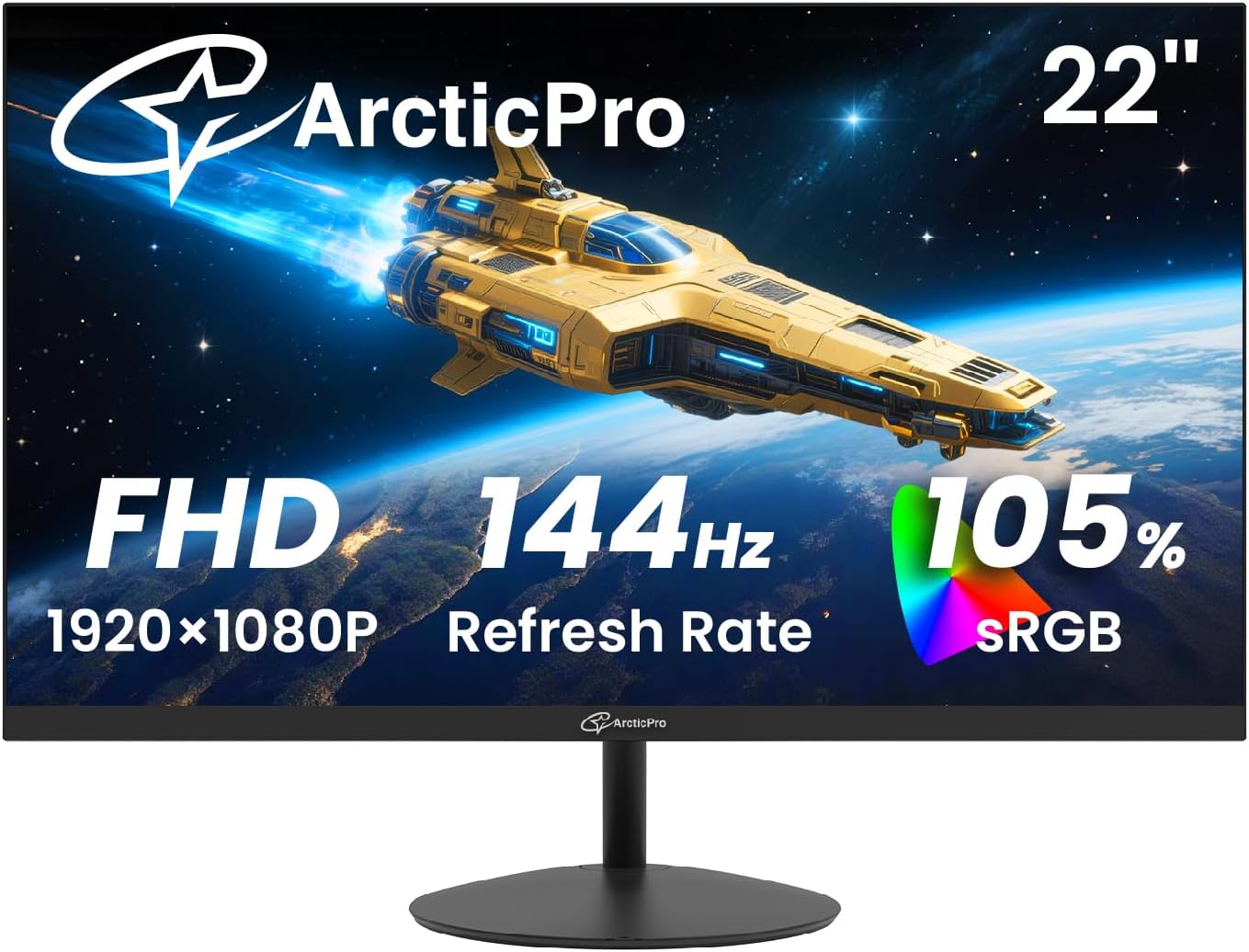ArcticPro 22 inch 144Hz 100Hz Monitor, Full HD (1920...