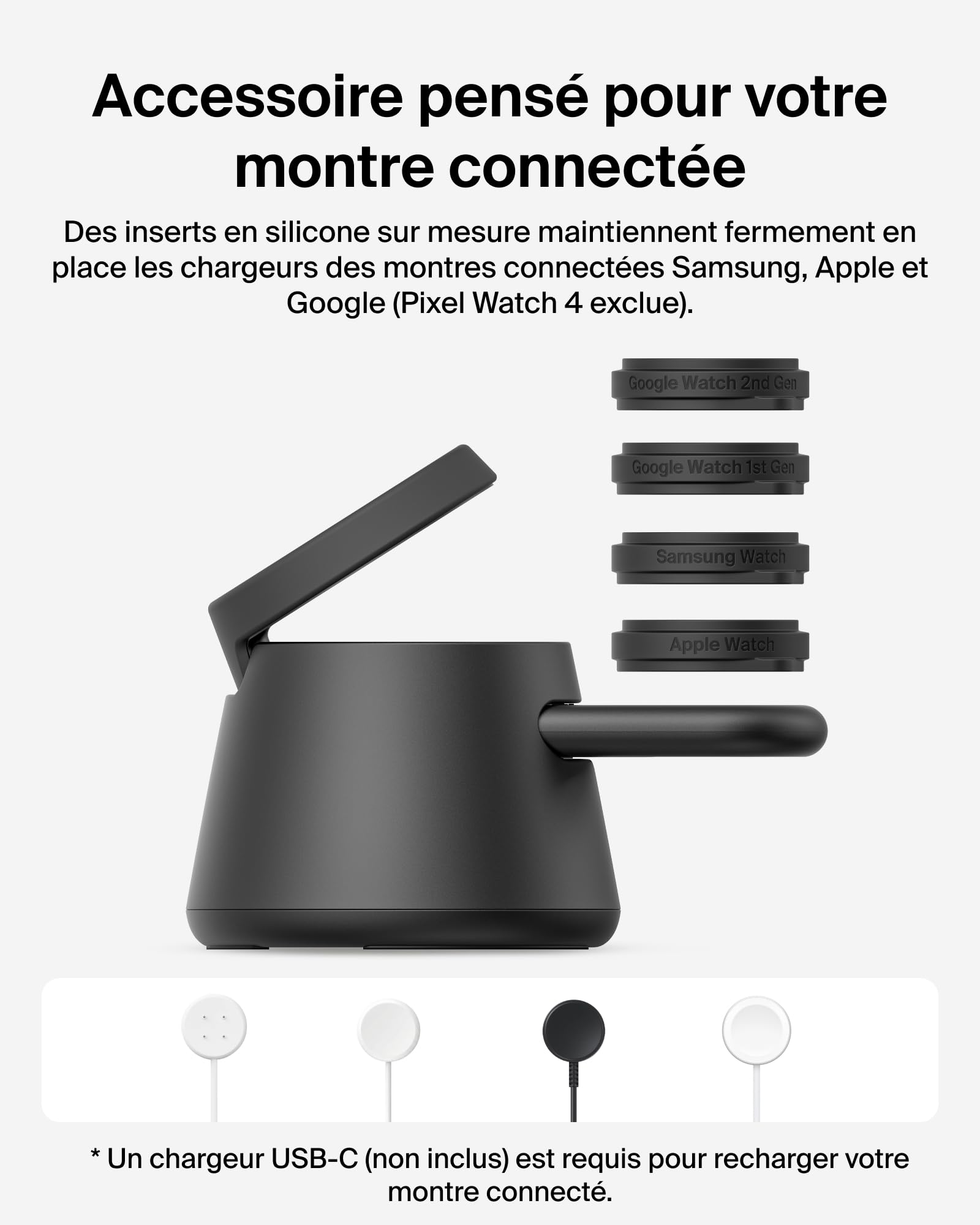 Belkin UltraCharge Station sans Fil 3-en-1 avec Qi2, 25 W - Noir | Chargeur Magnétique Qi2.2, USB-C, Chargeur Sans Fil Pour iPhone, Galaxy, Écouteurs, Montre Connectée, Adaptateur Secteur 45 W
