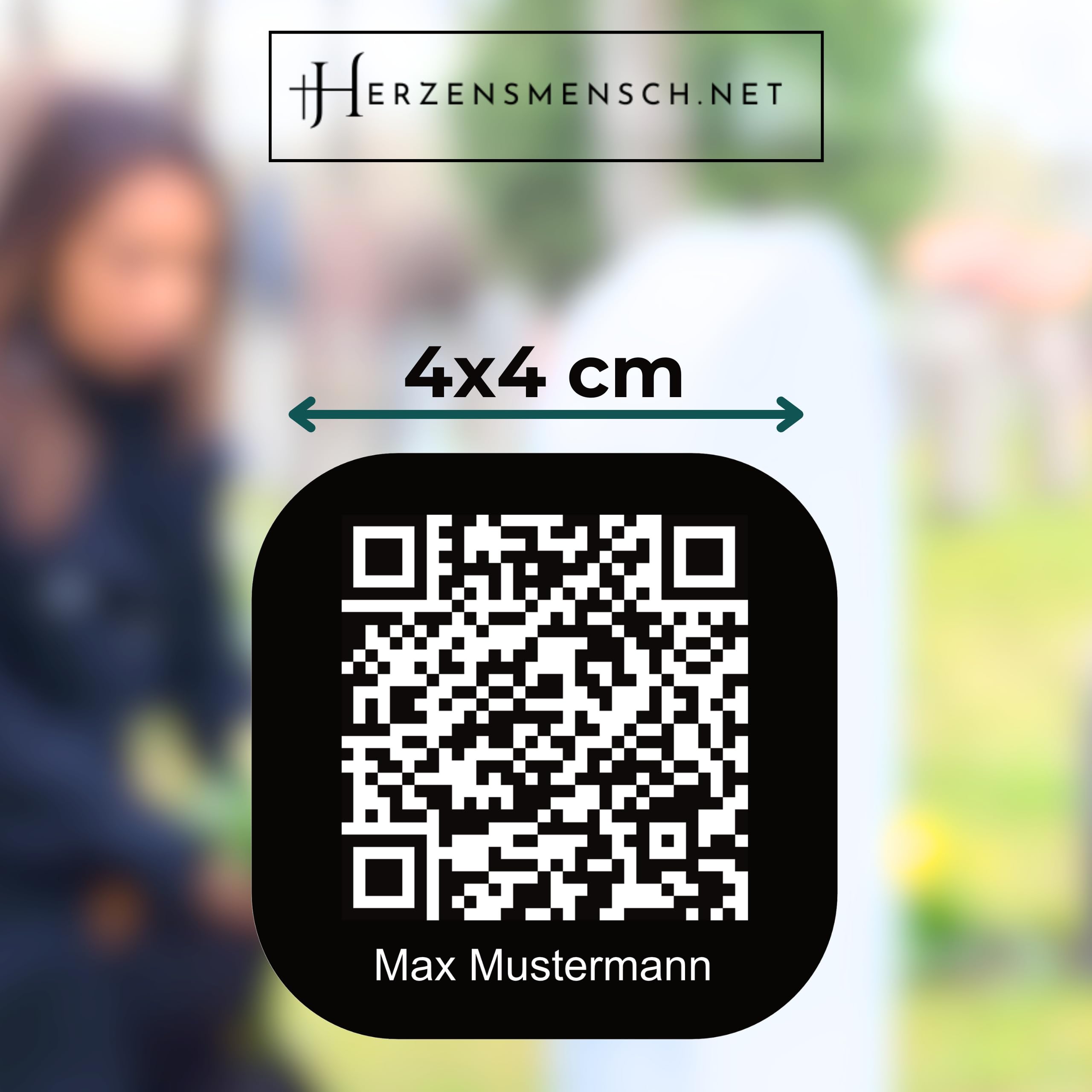 Herzensmensch - Personalisierter QR-Code für Grabsteine – Digitale Gedenkseiten erstellen | Wetterfest & langlebig | Online-Gedenkstätte für Angehörige und Freunde
