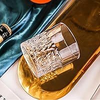 Vista 5 de Vasos de whisky, juego de 8 piezas (4 vasos de cristal, 4 moldes redondos para bolas de hielo) en caja de regalo, 10 onzas antiguas, bola de hielo