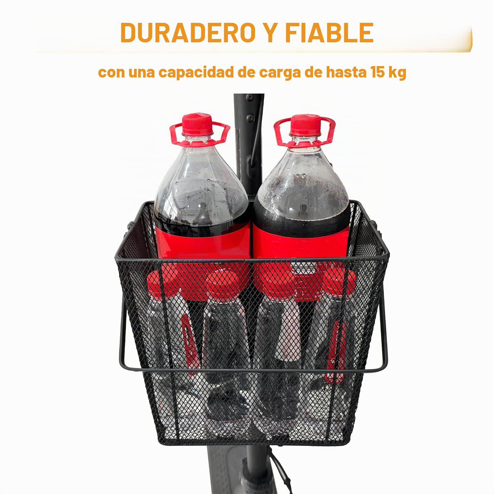 LEFELWEL Cesta delantera para patinete electrónico, cesta delantera para bicicleta, cierre rápido, cesta delantera para scooter, capacidad de carga de 15 kg, fácil montaje y portabilidad, 26 cm de