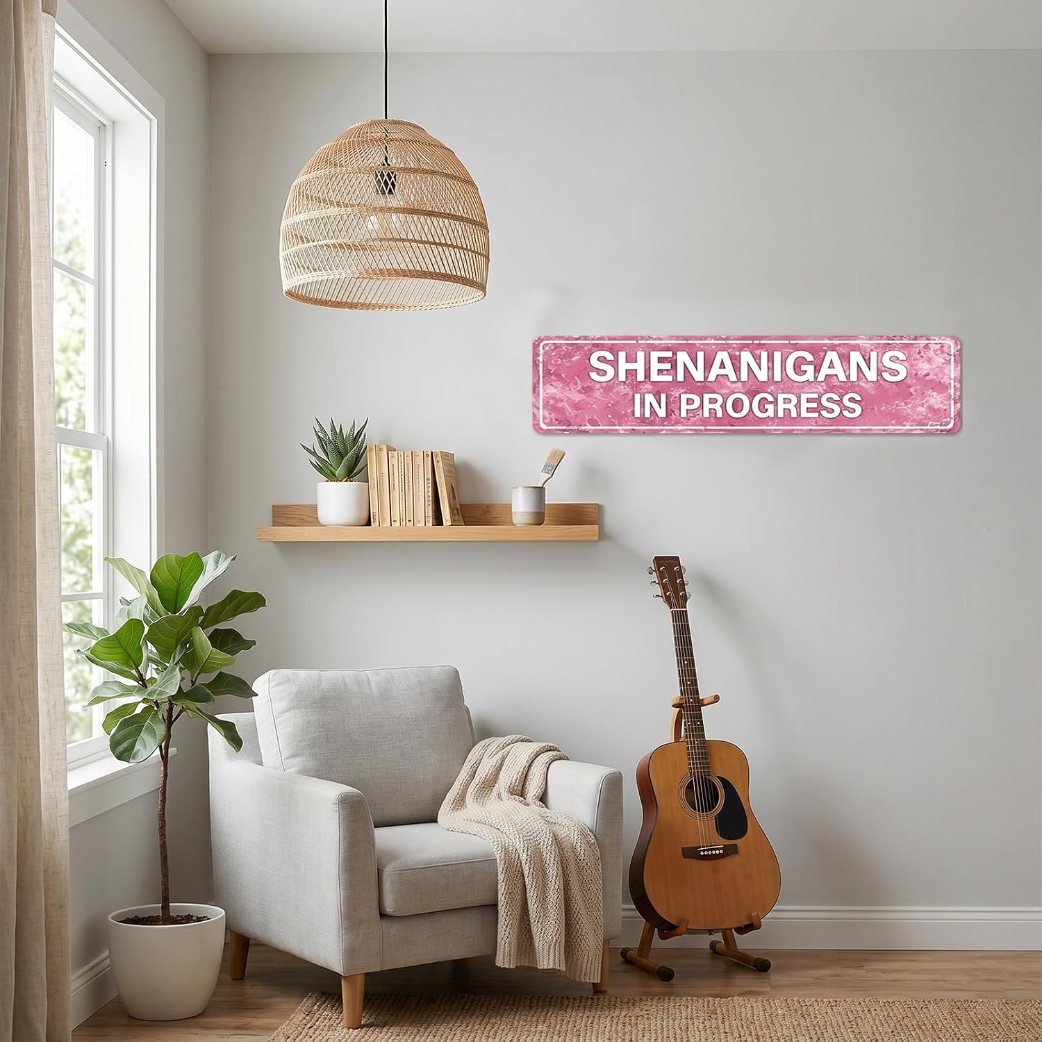 Girls Room Decor Pink Wall Accent Tin Sign for Home Dorm, 4 x 16 Inch image 3