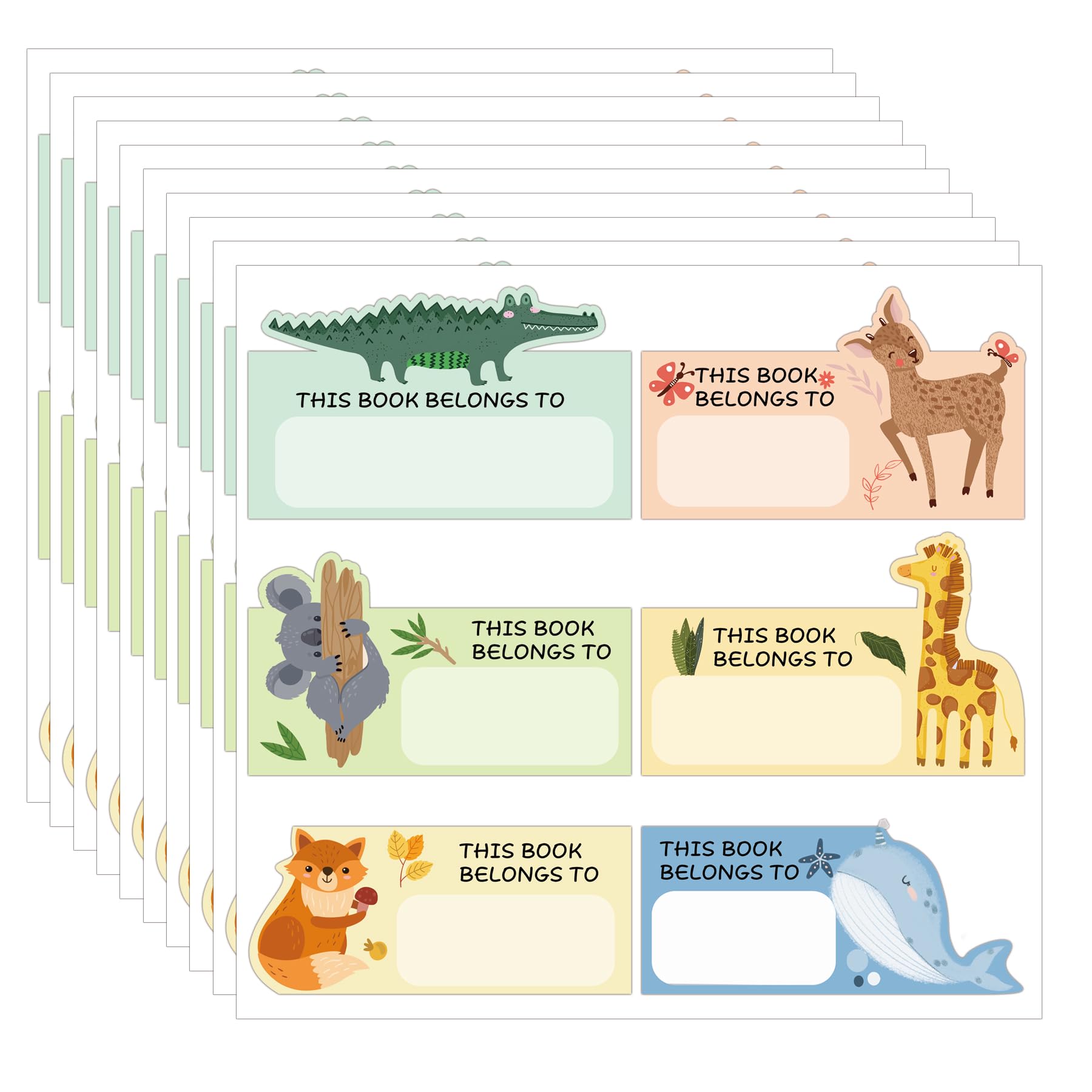 Photo 1 of 120 Pcs Animal Theme Bookplate Stickers 3 inch Back to School Classroom Library Book Labels Animal Book Plates Teacher Resources Book Ownership Tags of School Supplies