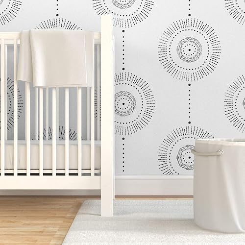 Miniatura 6 de Spoonflower Papel tapiz autoadhesivo de 12 x 2 pies  Papel tapiz geométrico bohemio de círculos abstractos neutros personalizados removibles