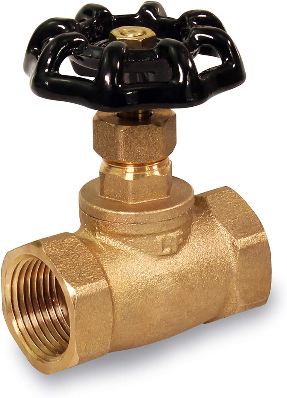 Midline Valve 95344 Short Globe Style Stop Valve, No Lead 1/2 in. FIP Connections, Brass