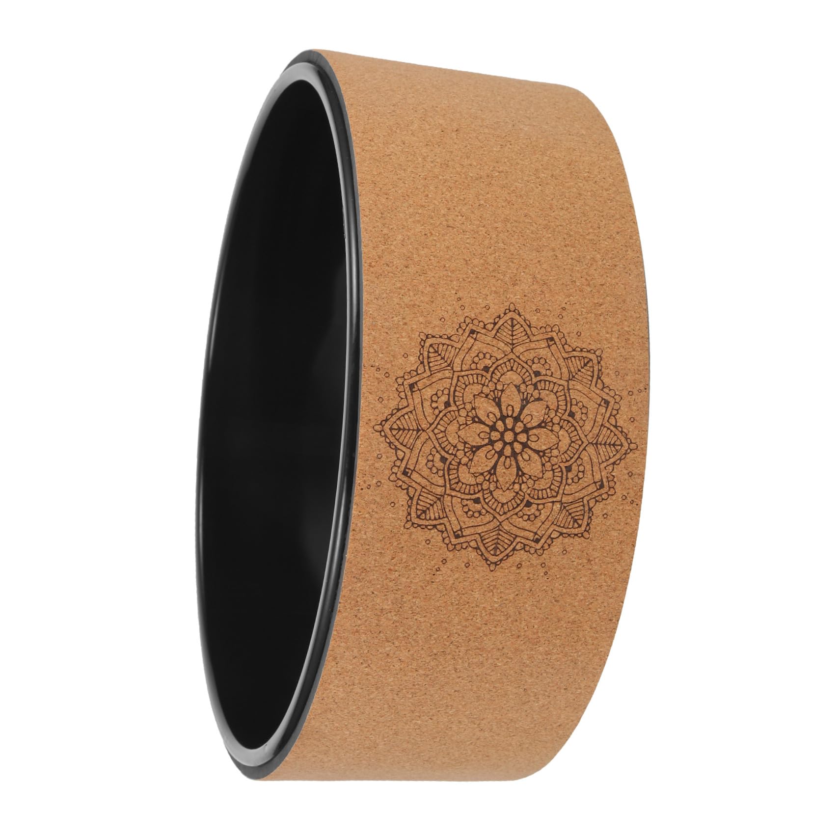 BESTYASH Rueda de Yoga de Corcho Natural, Antideslizante, Tamaño Clásico, 1 Pieza, Herramienta Portátil para Entrenamiento y Masaje de Espalda, Adecuado para Fitness y Corrección Postural