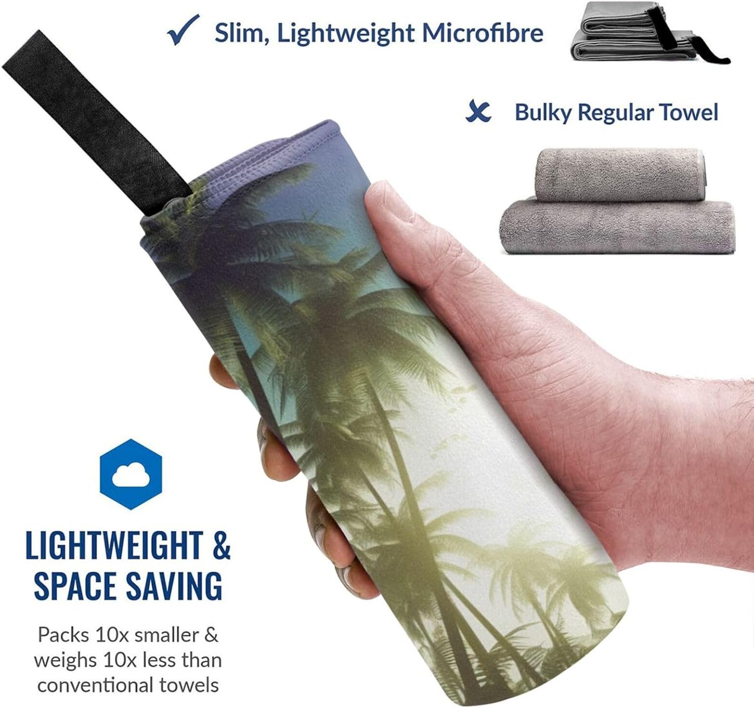 KHiry Microfiber Towel Beach Towels Palm Trees Quick Dry Towel Soft Lightweight Travel Towels Absorbent Large Easy Pack Travel Things Beach Blanket for Gym Sports Swimming