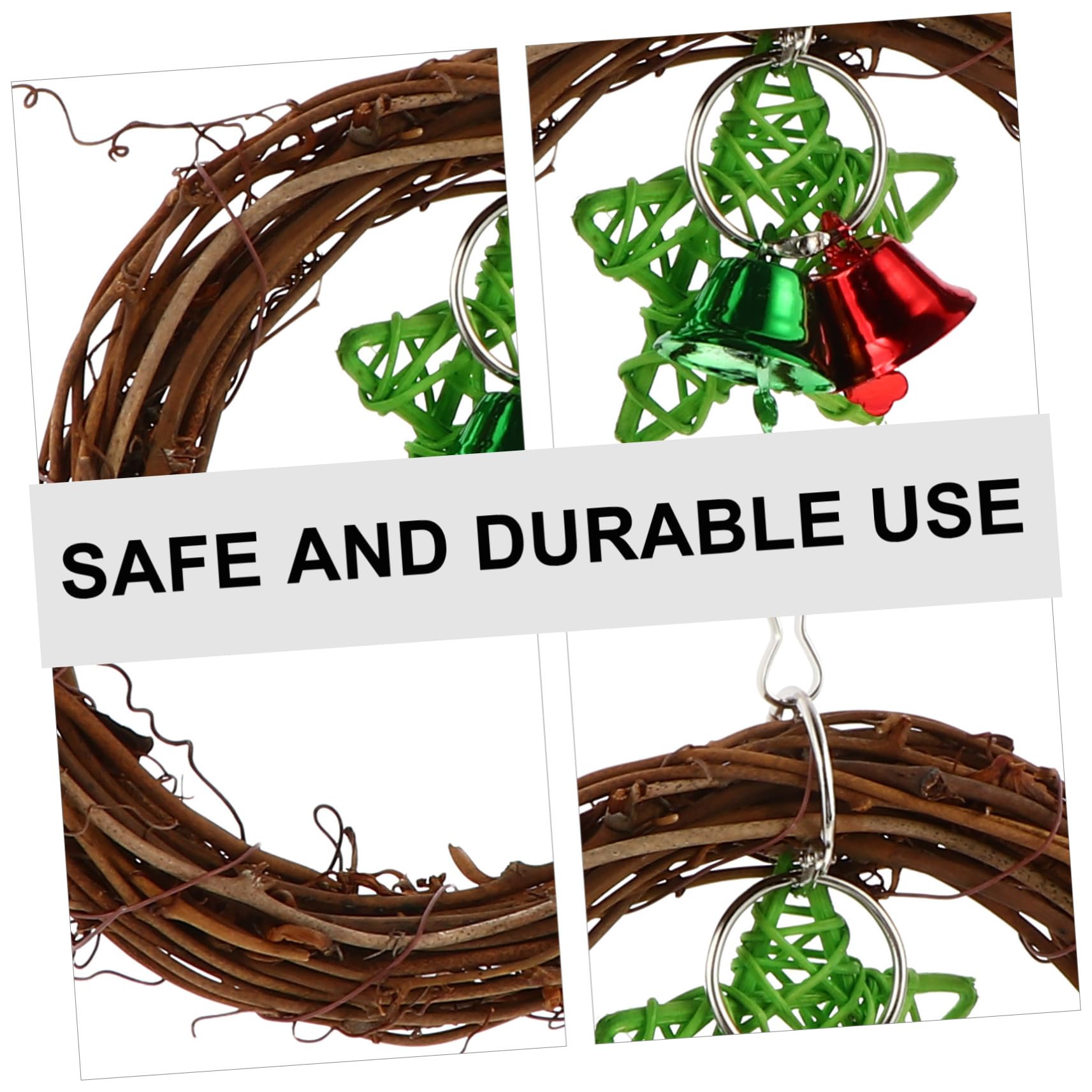 DOITOOL 3pièces Jouet à Mâcher Rotin pour Perroquet Balancoire Rotin Naturel Accessoire De Décoration Murale pour Oiseaux pour Perruches Et Petits Perroquets
