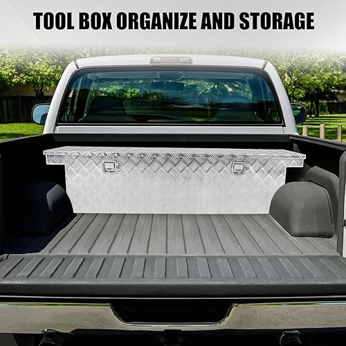 Miniatura 6 de confote Caja de herramientas chapada en aluminio resistente de 60 pulgadas, caja de herramientas para camioneta, caja de herramientas para caravana,