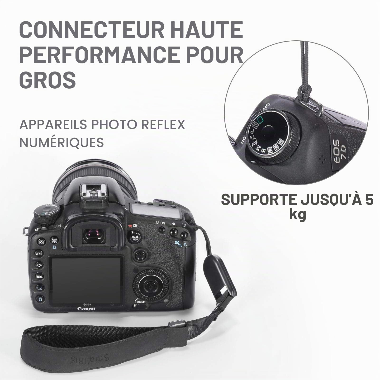 SMALLRIG Dragonne en Néoprène pour Canon pour Nikon pour Sony pour Fujifilm pour Olympus DSLR SLR - 2398