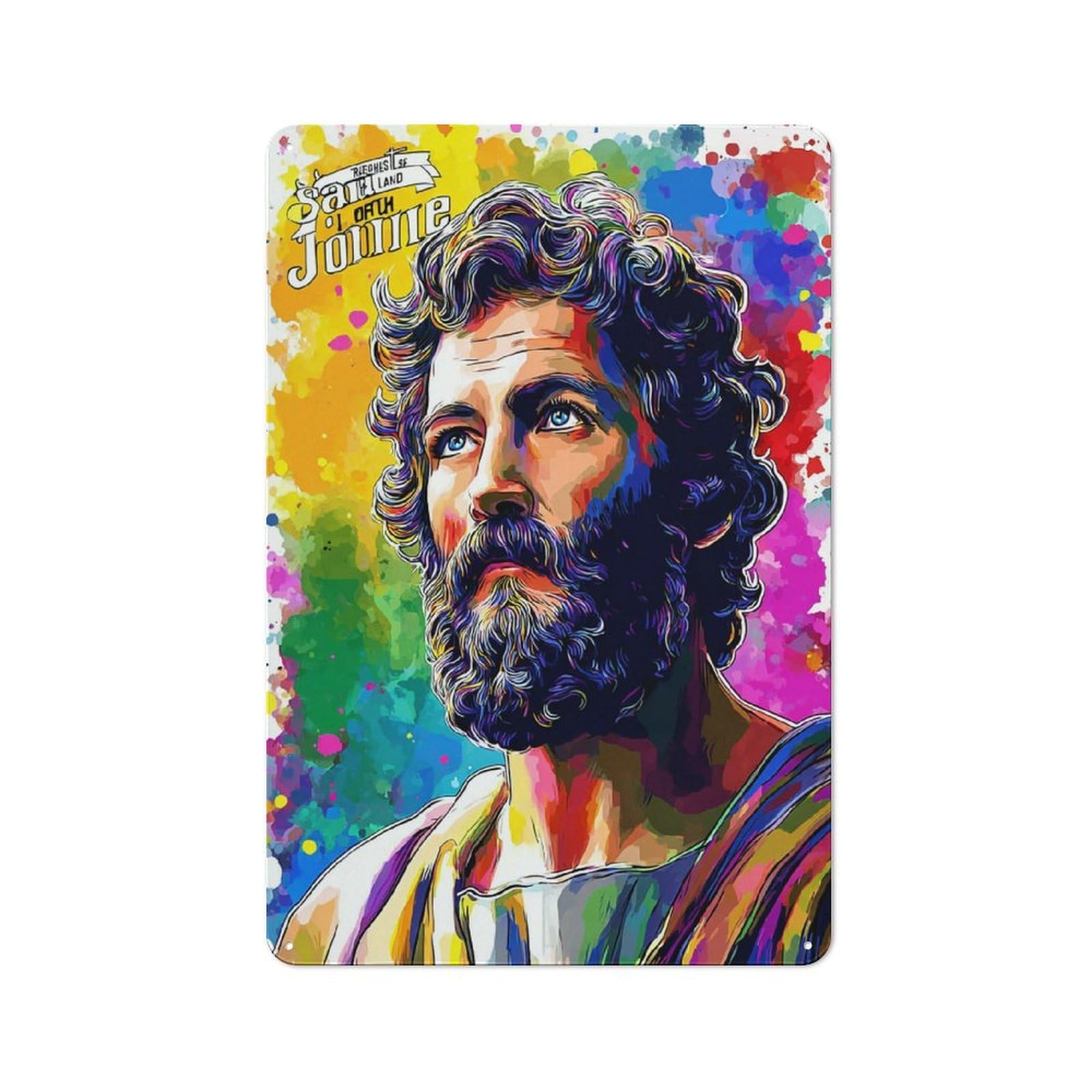 Junmoney Vibrant Portrait Of Sam Jammie Printed Metal Sign 30X20cm For Hobby Room Or Studio, For Creative Interior Collectors