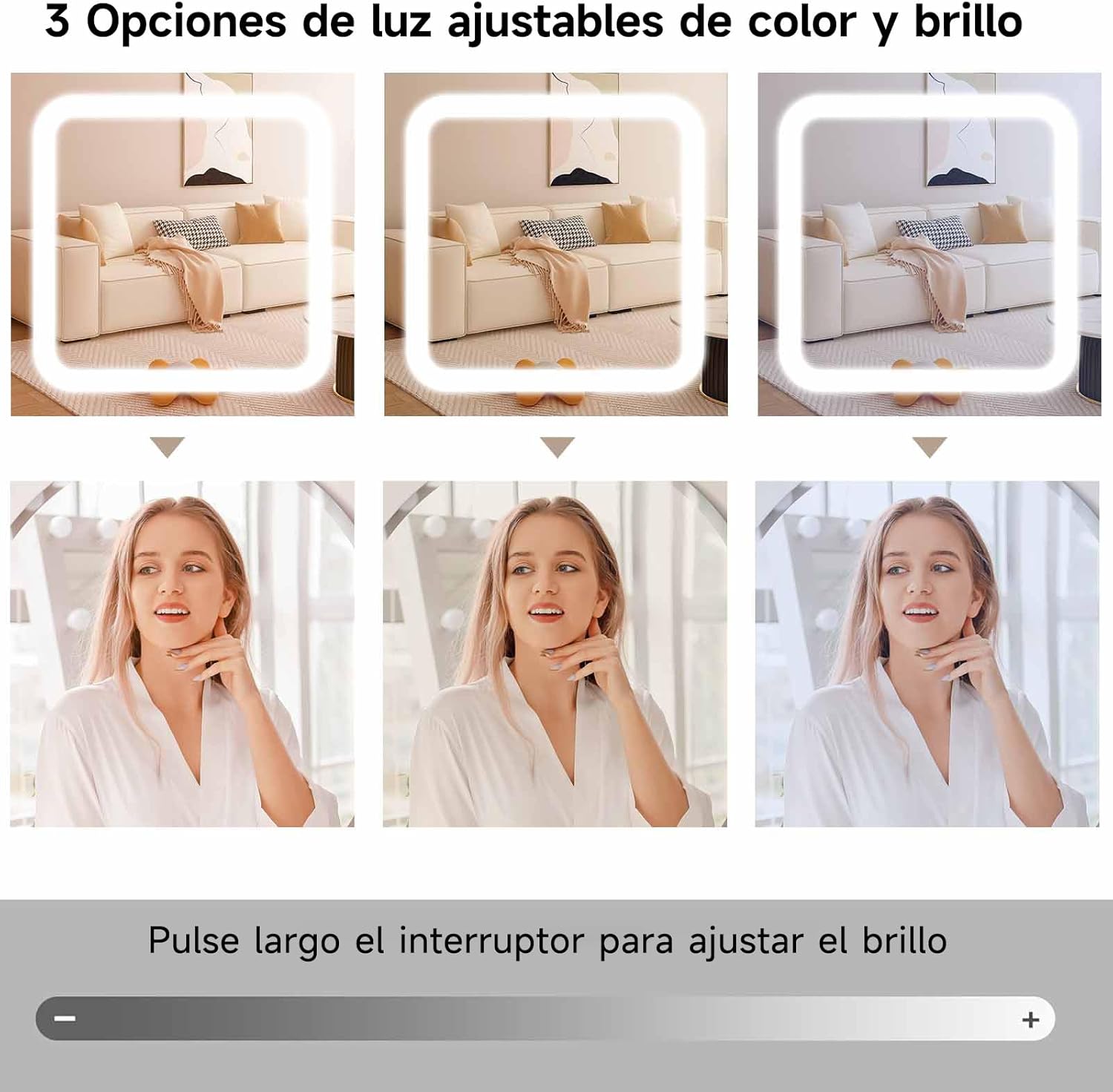 LED Mirror with 3 adjustable light modes